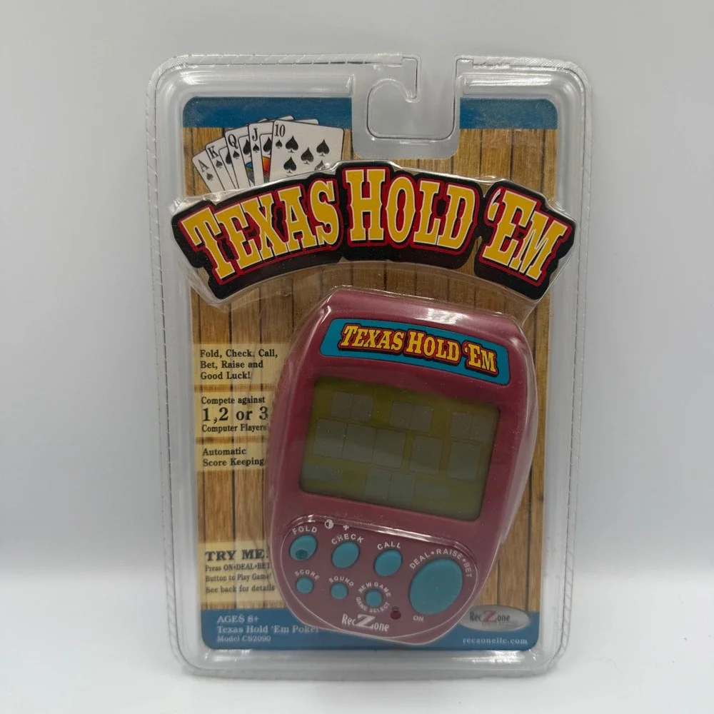 RecZone Texas Hold 'Em Poker Electronic Handheld Game Tested Works w/ Box